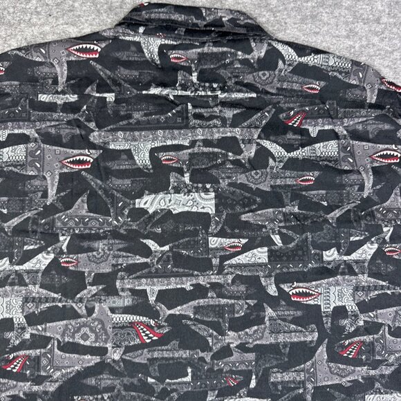 Schott Shirt Mens 2XL Black Gray Shark Marine Short Sleeve Lightweight - Picture 13 of 15